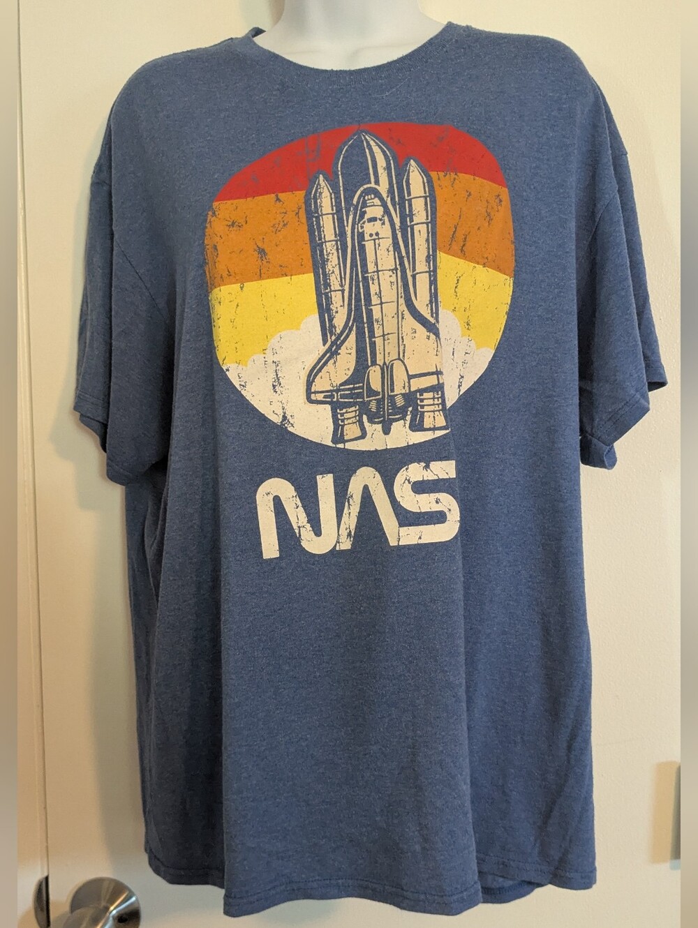 Fifth Sun NASA Space Shuttle Graphic T-Shirt Men's L Blue Short Sleeve Crew